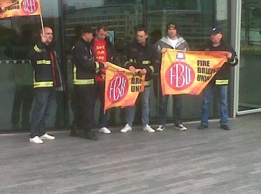 There were many more FBU members present, but they wouldn't clump together in a conveniently snappable bunch
